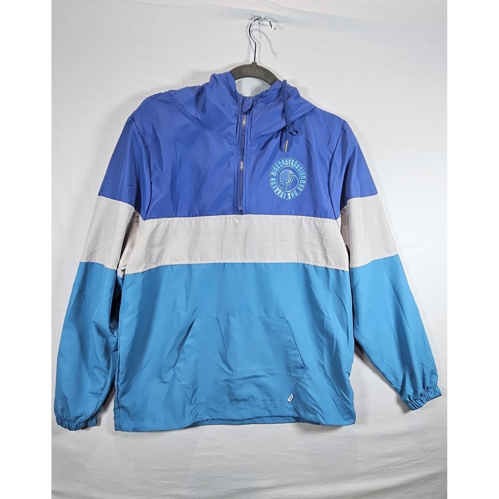 Sisstrevolution Windbreaker Medium Womens Blue Surf‎ Hooded Anorak Jacket